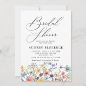 モダンカラフル野フローラブライダルシャワー 招待状 (正面)