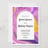 モダンカラフル銀河系抽象芸術ブライダルシャワー 招待状 (正面)