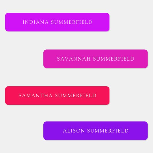 モダンカラフル防水名キッズ ラベル (グループ)