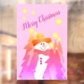 モダンカラフル雪だるま ウィンドウサイン (シート2)