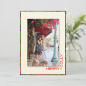 モダンカラフル1写真クリスマスホリデーカード シーズンカード (スタンド正面)