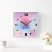 モダンカラフル スクエア壁時計 (ホーム)