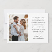 モダンカラフル《写真》ぼけ味オーバーレイ結婚写真 サンキューカード (裏面)