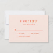 モダンカラフル《写真》ぼけ味ライツピーチ結婚ーズ 出欠カード (正面)