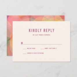 モダンカラフル《写真》ぼけ味ラ結婚ベンダーズ 出欠カード