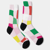 モダンカラフル | Blocksタータンチェックのクリスマス ソックス (右)