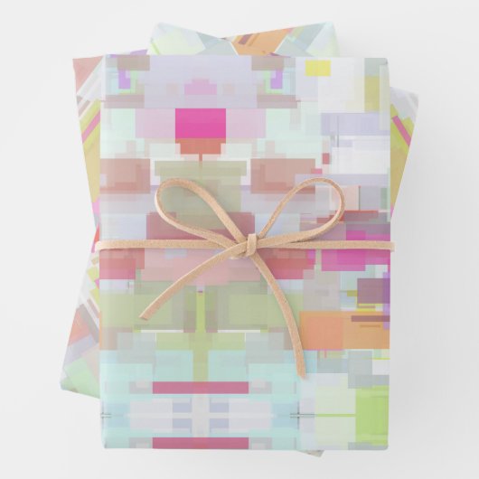 モダンカラフルBright Geometric Art ラッピングペーパーシート (インサイチュ)