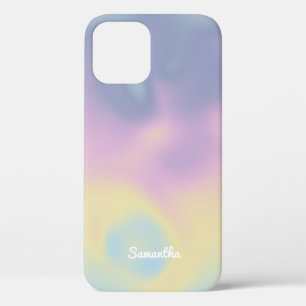 モダンカラフルCandy Holographic Gradient Name iPhone 12ケース