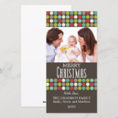 モダンカラフルChristmas Photo Card シーズンカード (正面/裏面)