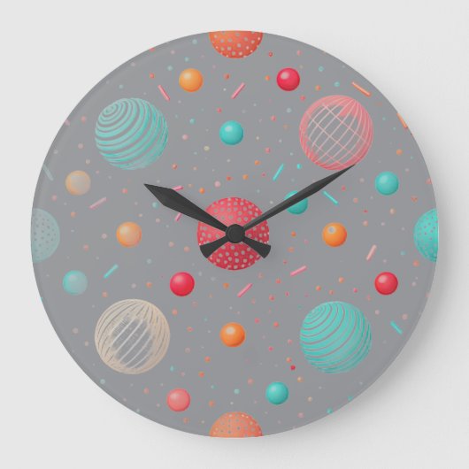 「モダンカラフルCircle Wall Clock ラージ壁時計 (正面)