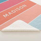 モダンカラフルColorblockパーソナライズされた Name Chic シェルパブランケット (3/4)