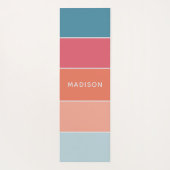 モダンカラフルColorblockパーソナライズされた Name Chic ヨガマット (裏面)