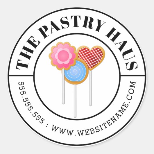 モダンカラフルCookieポップ曲線文字 ラウンドシール (正面)