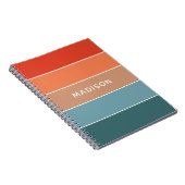 モダンカラフルEarthのカローブロック名パーソナライズされた ノートブック (右側)