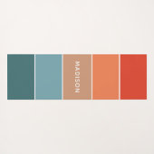 モダンカラフルEarth Colorblockパーソナライズされた名 ヨガマット (裏面(横))