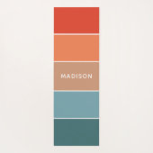 モダンカラフルEarth Colorblockパーソナライズされた名 ヨガマット (裏面)