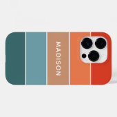 モダンカラフルEarth Colorblockパーソナライズされた名 Case-Mate iPhoneケース (裏面 (横))