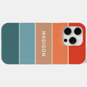 モダンカラフルEarth Colorblockパーソナライズされた名 Case-Mate iPhoneケース (裏面 (横))