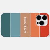 モダンカラフルEarth Colorblockパーソナライズされた名 Case-Mate iPhoneケース (裏面 (横))