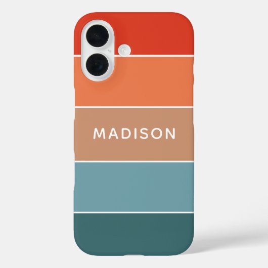 モダンカラフルEarth Colorblockパーソナライズされた名 Case-Mate iPhoneケース (裏面)