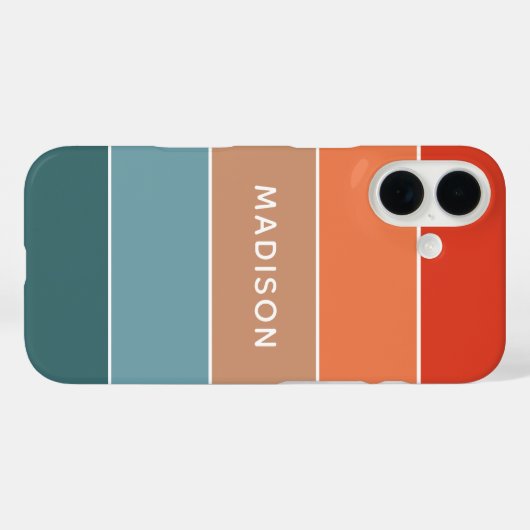 モダンカラフルEarth Colorblockパーソナライズされた名 Case-Mate iPhoneケース (裏面 (横))