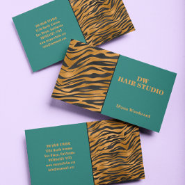 モダンカラフルGreenガーリー Business Card 名刺