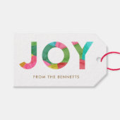 モダンカラフルJoy Christmas Trees ギフトタグ (正面(横))