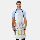 モダンカラフルJoyful Christmas Holiday Gift エプロン (着用した状態)