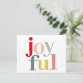モダンカラフルJoyful Christmas Holiday Gift シーズンポストカード (スタンド正面)