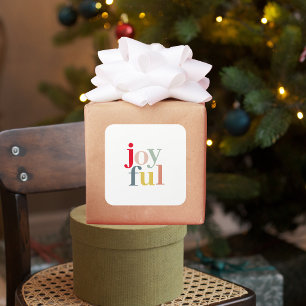 モダンカラフルJoyful Christmas Holiday Gift スクエアシール