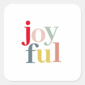 モダンカラフルJoyful Christmas Holiday Gift スクエアシール (正面)