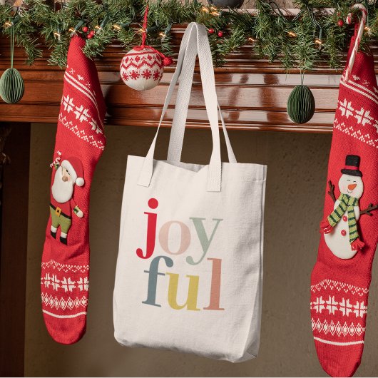モダンカラフルJoyful Christmas Holiday Gift トートバッグ