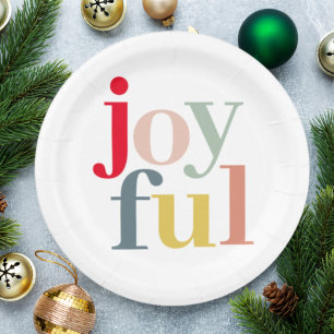 モダンカラフルJoyful Christmas Holiday Gift ペーパープレート