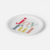 モダンカラフルJoyful Christmas Holiday Gift ペーパープレート (アングル)