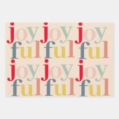 モダンカラフルJoyful Christmas Holiday Gift ラッピングペーパーシート (正面3)