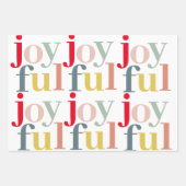 モダンカラフルJoyful Christmas Holiday Gift ラッピングペーパーシート (正面2)