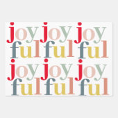 モダンカラフルJoyful Christmas Holiday Gift ラッピングペーパーシート (正面)
