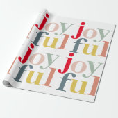 モダンカラフルJoyful Christmas Holiday Gift ラッピングペーパー (アンロールド)