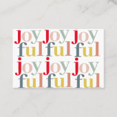 モダンカラフルJoyful Christmas Holiday Gift 名刺 (正面)