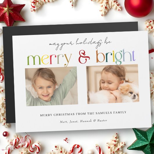 モダンカラフルMerry&Brightタイポグラフィ2枚の写真