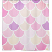 モダンカラフルPink Mermaidはかりで測 Pattern シャワーカーテン (正面)