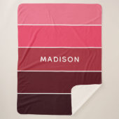 モダンカラフルPinks Colorblock名パーソナライズされた シェルパブランケット (正面)