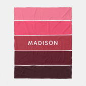 モダンカラフルPinks Colorblock名パーソナライズされた フリースブランケット (正面)