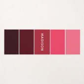 モダンカラフルPinks Colorblock名パーソナライズされた ヨガマット (正面(横))