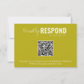 モダンカラフルQRコードお洒落結婚の 出欠カード (正面)