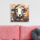 モダンカラフルSheep Art Canvas Print キャンバスプリント (インサイチュ (リビング))