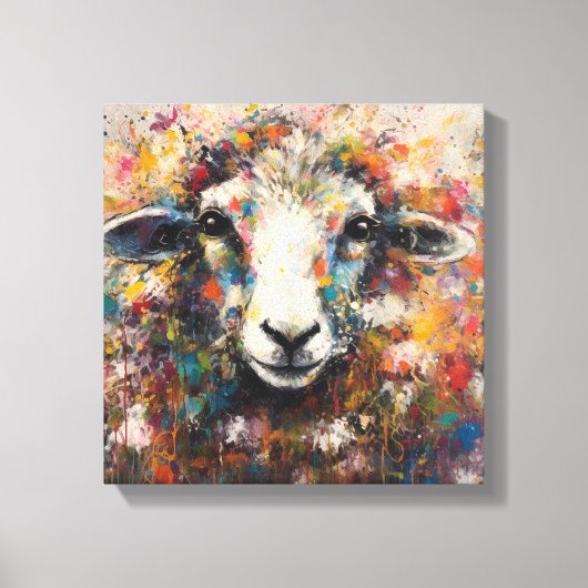 モダンカラフルSheep Art Canvas Print キャンバスプリント (正面)