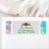 モダンカラフルSnowflake Winter Christmas Address ラベル (インサイチュ)