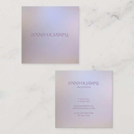 モダンカラーエレガントシンプルデザインテンプレートシック スクエア名刺 (正面/裏面)