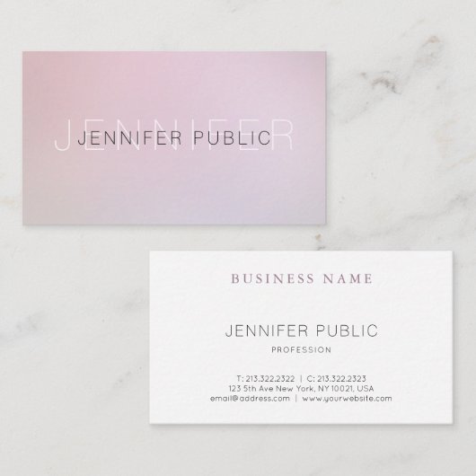 モダンカラーエレガントプレーンクリエイティブシックデザイン 名刺 (正面/裏面)